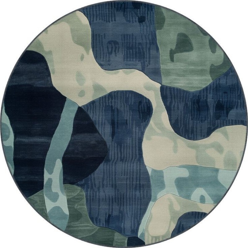 Interior Design Organic Modern - Navy, Teal And Sage Organic Shapes