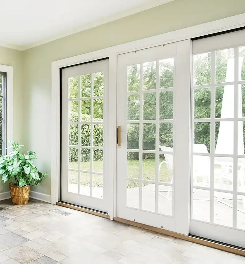 Interior Design Organic Modern - -Modern White PVC Frame Glass Sliding