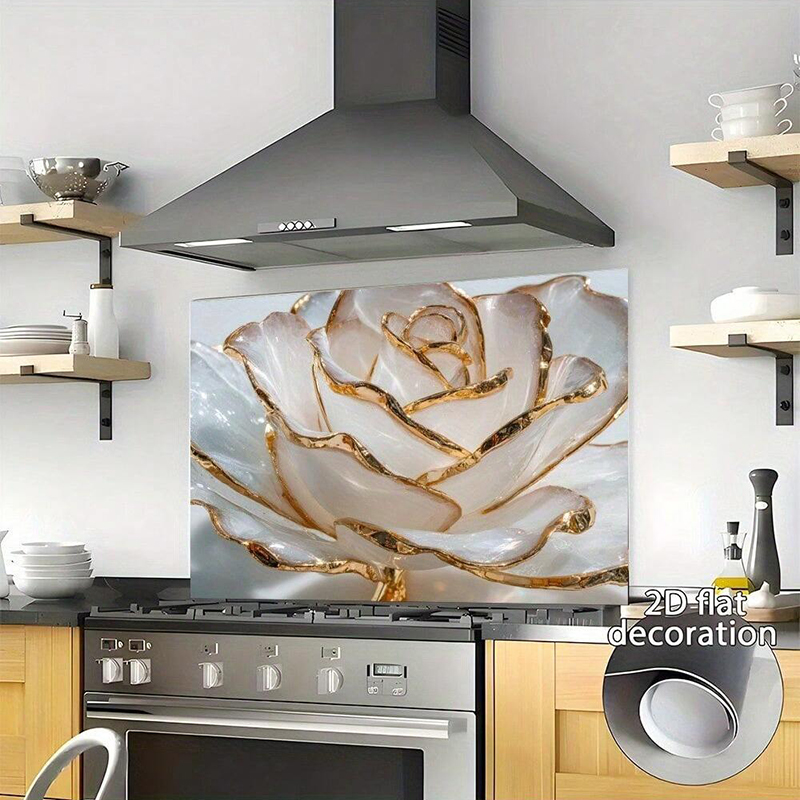 Interior Design Kitchen Modern - Papel Tapiz Gold-Edge Rose Luxurious Macro