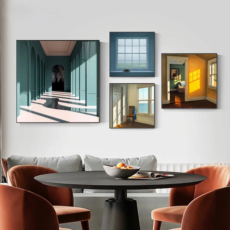 Interior Design Home Decor - Nordic Window Outside Landscape Canvas Painting