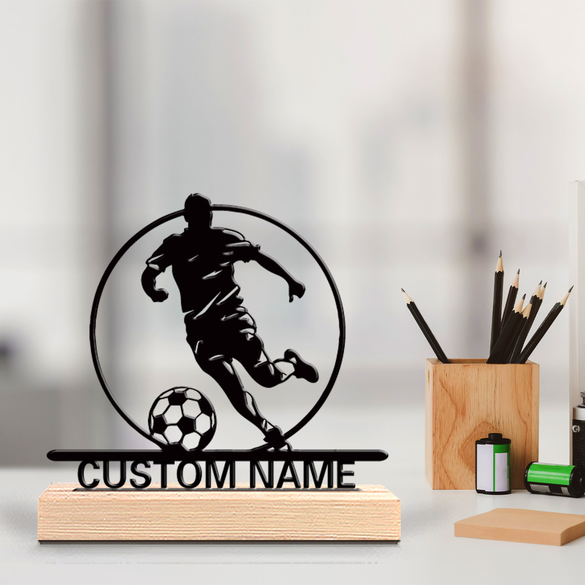 Interior Design Office - Custom Soccer Player Metal Statue with
