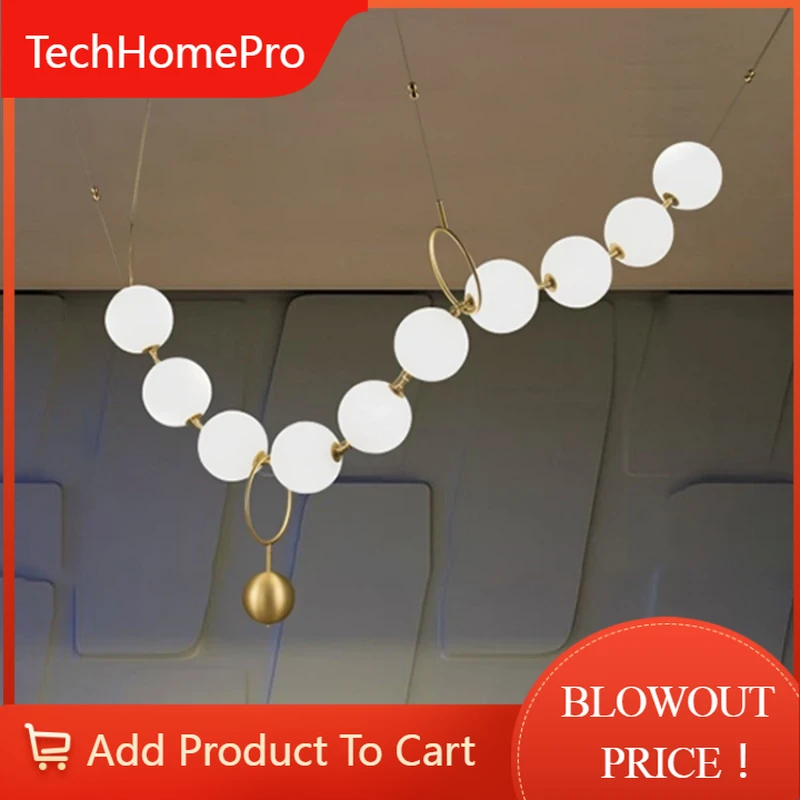 Interior Design Living Room And Kitchen - TechHPModern Designer Pearl Glass Necklace LED