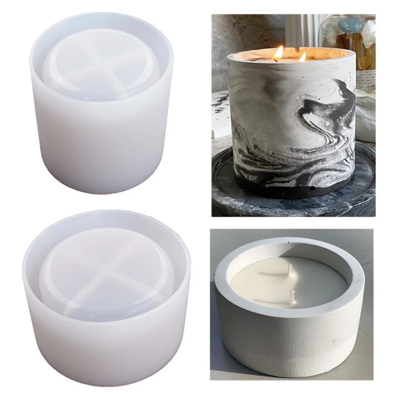 Ceramic Candle Vessel - 3 Sizes Round Cement Concrete Molds