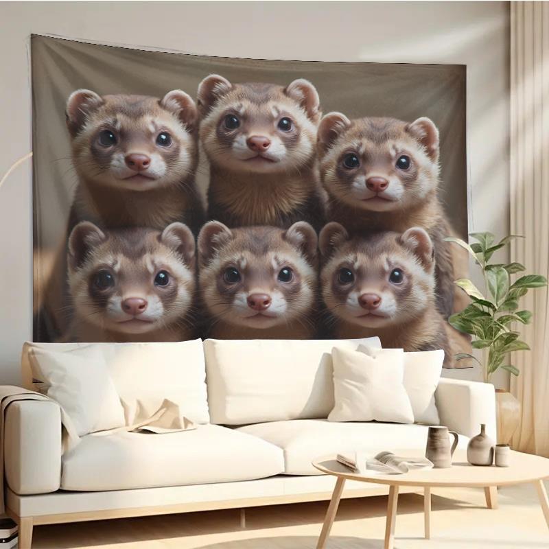 Cute Ferret Group Tapestry Wal - огляд і ціна Interior Design Home Decor