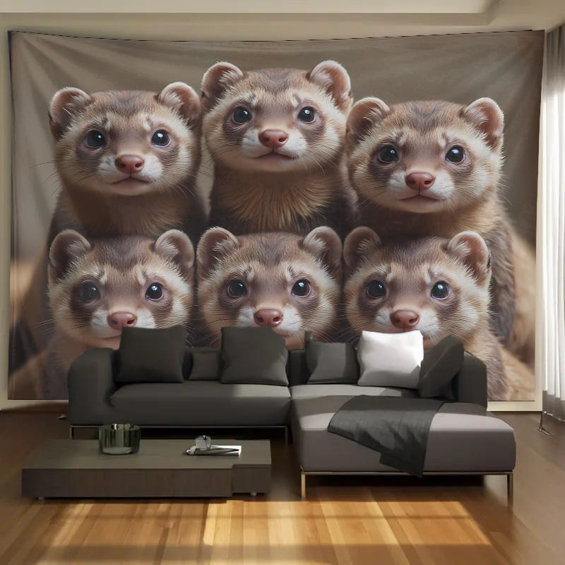 Cute Ferret Group Tapestry Wal - огляд і ціна Interior Design Home Decor