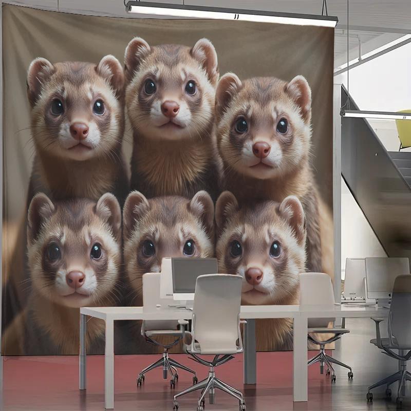Cute Ferret Group Tapestry Wal - огляд і ціна Interior Design Home Decor