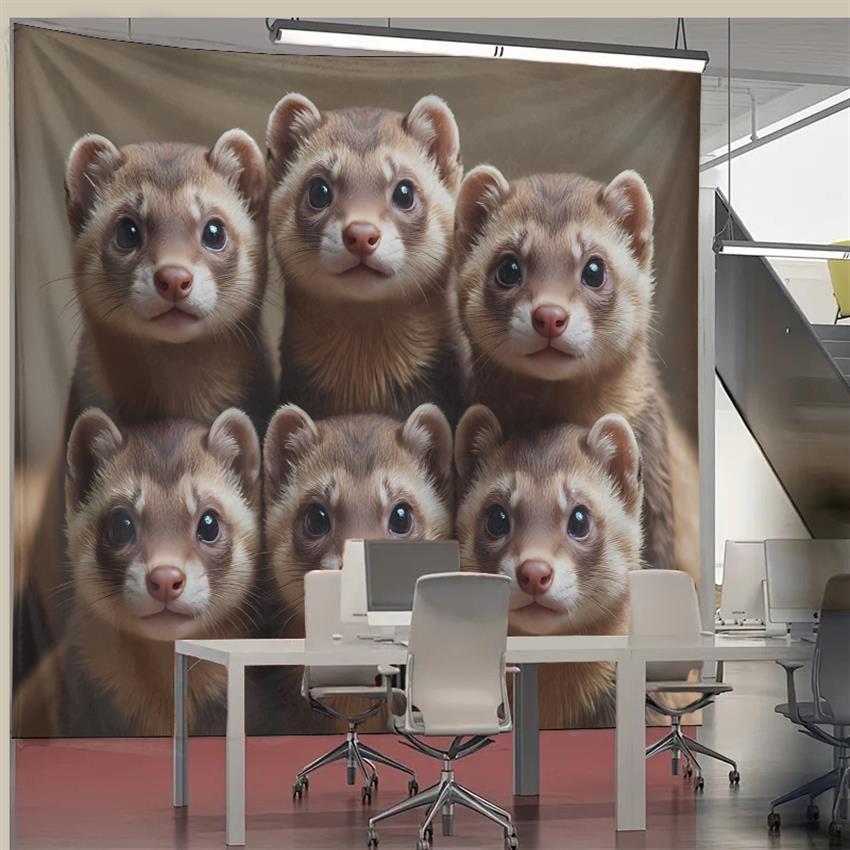 Cute Ferret Group Tapestry Wal - огляд і ціна Interior Design Home Decor