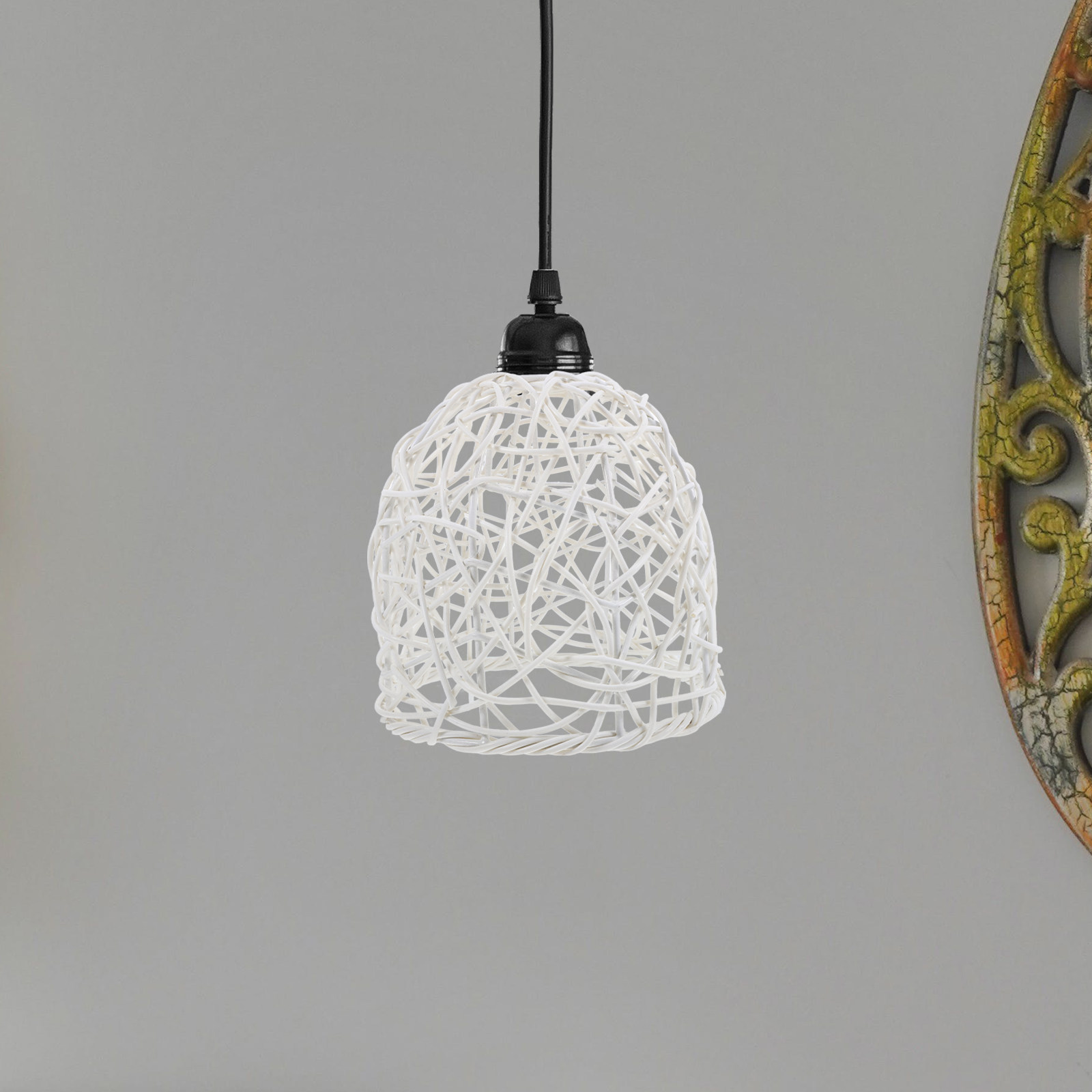 Rattan Lamp Shade E27 Rustic W - огляд і ціна Wicker Pendant Shade