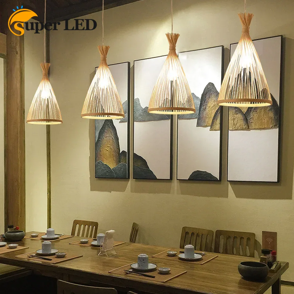 Japanese Chandelier Natural Ba - огляд і ціна Wicker Pendant Shade