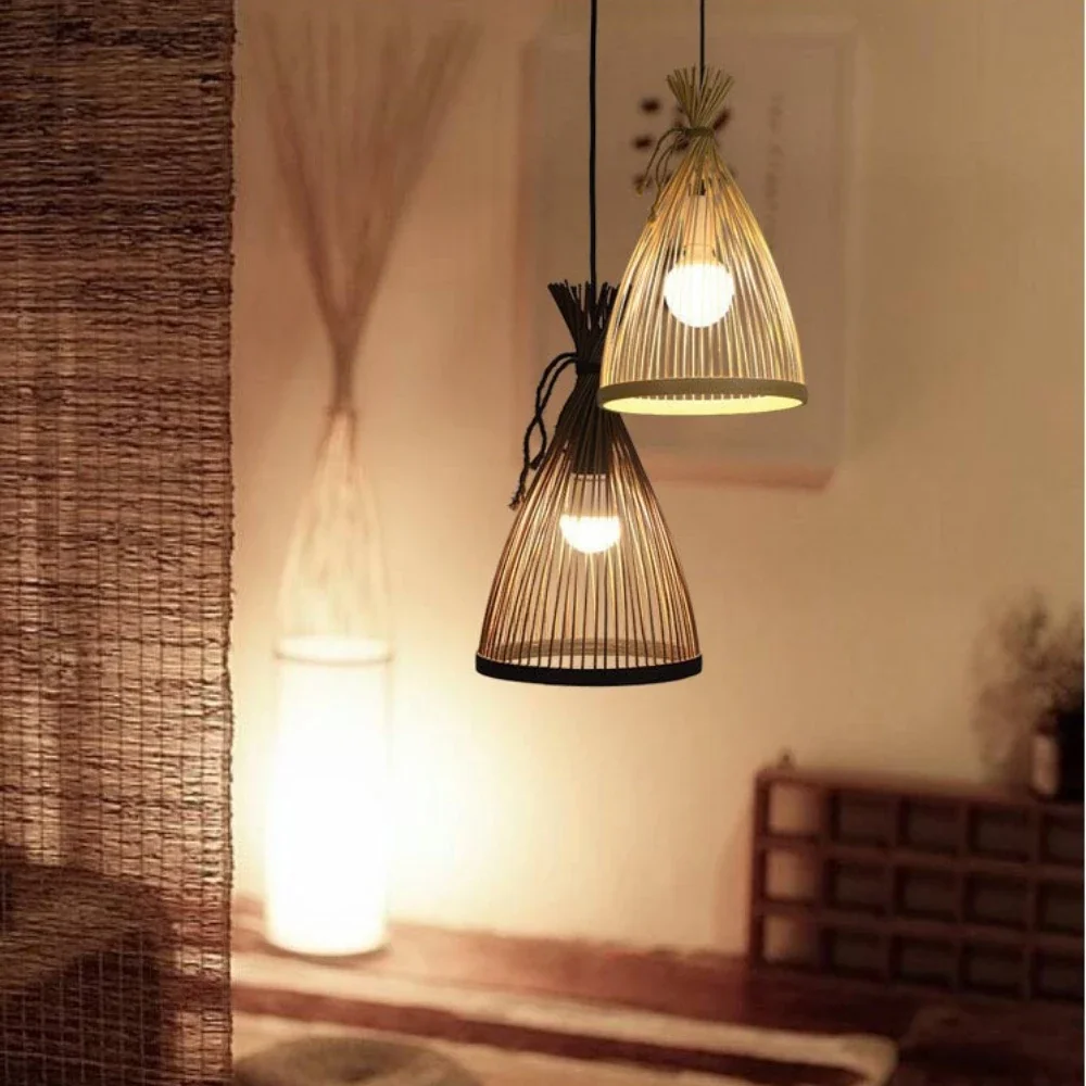 Japanese Chandelier Natural Ba - огляд і ціна Wicker Pendant Shade