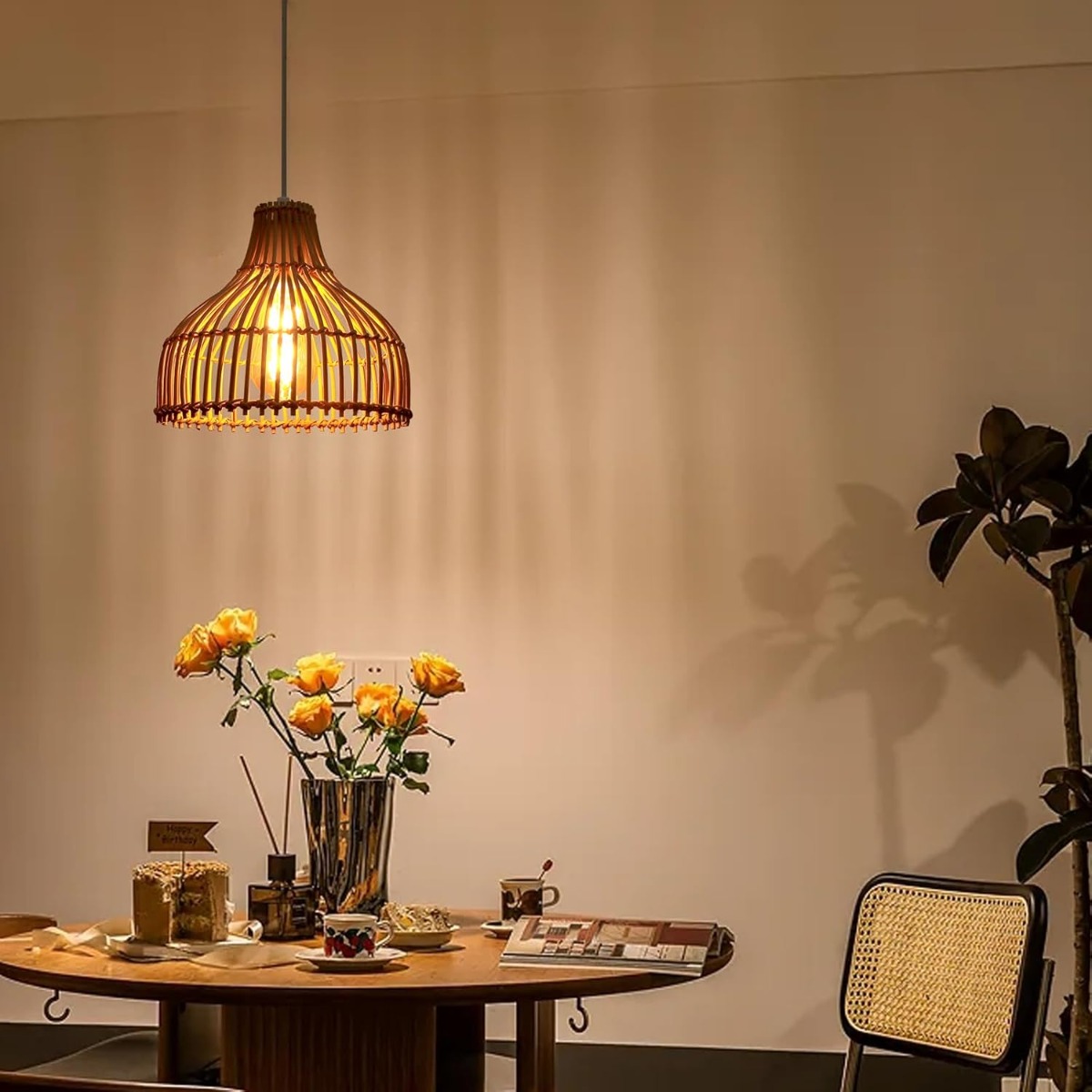 Rattan Woven Pendant Lamp Boho - огляд і ціна Wicker Pendant Shade