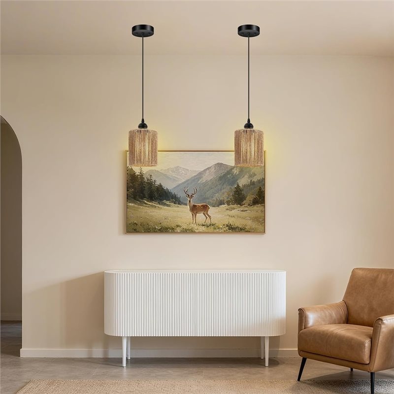 ABKL-Handwoven Wicker Shade Wo - огляд і ціна Wicker Pendant Shade