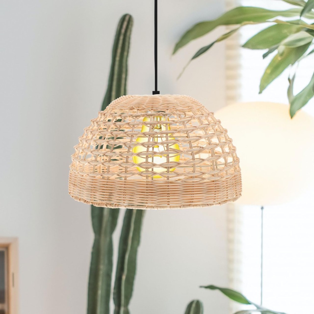 Rattan Pendant Lamp Woven Cage - огляд і ціна Wicker Pendant Shade