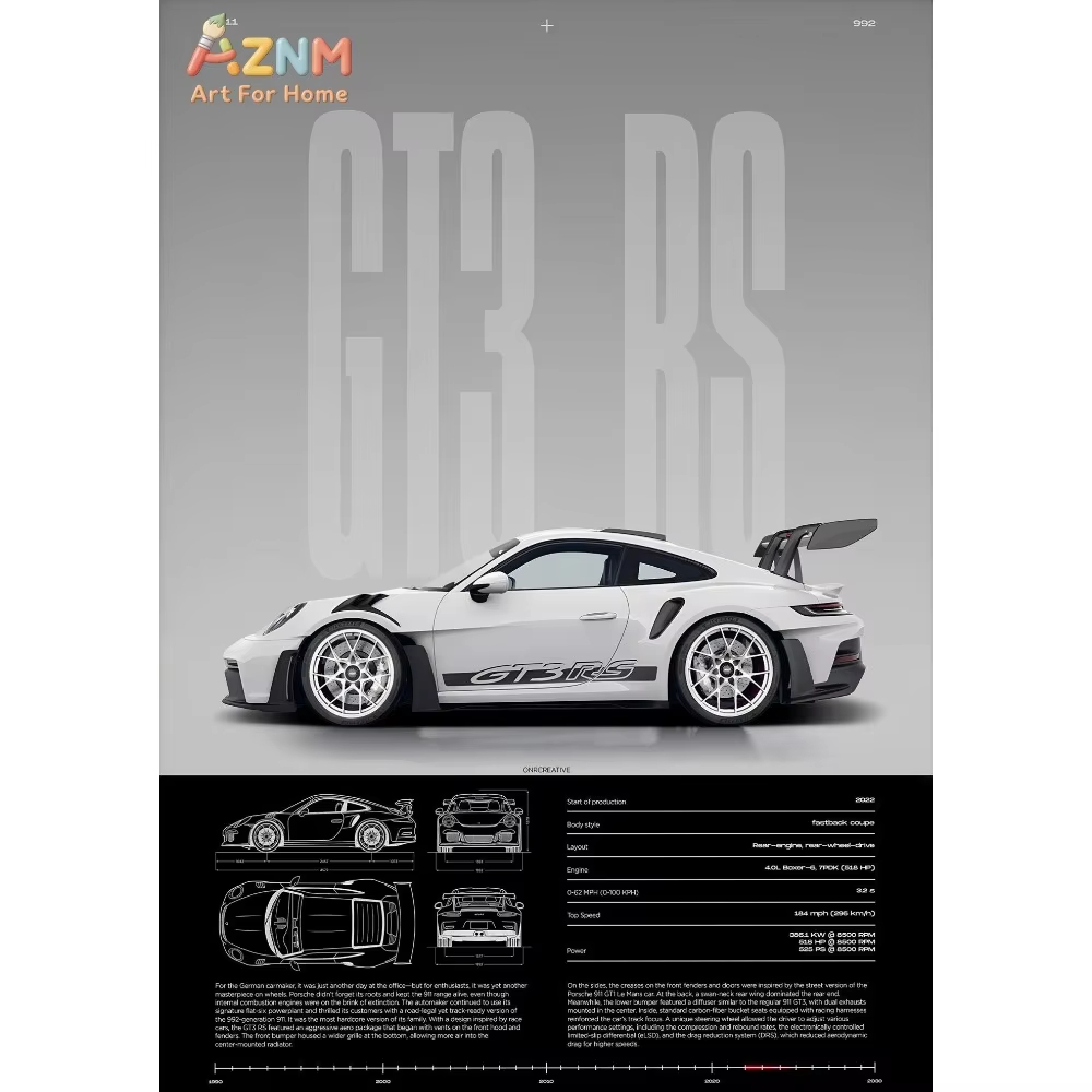 1pc Minimalist 911 GT3-RS 718  - огляд і ціна Interior Design Home Decor