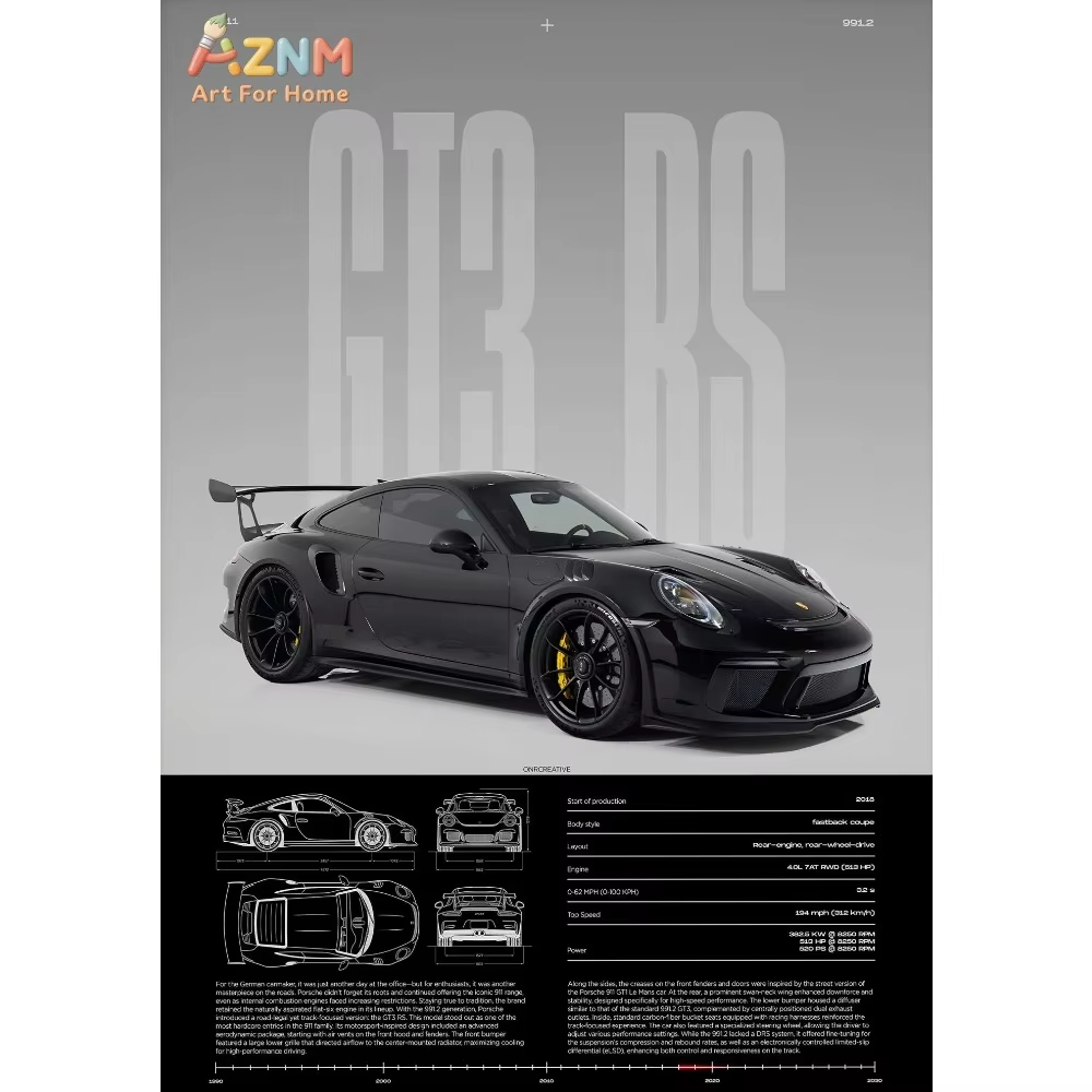 1pc Minimalist 911 GT3-RS 718  - огляд і ціна Interior Design Home Decor