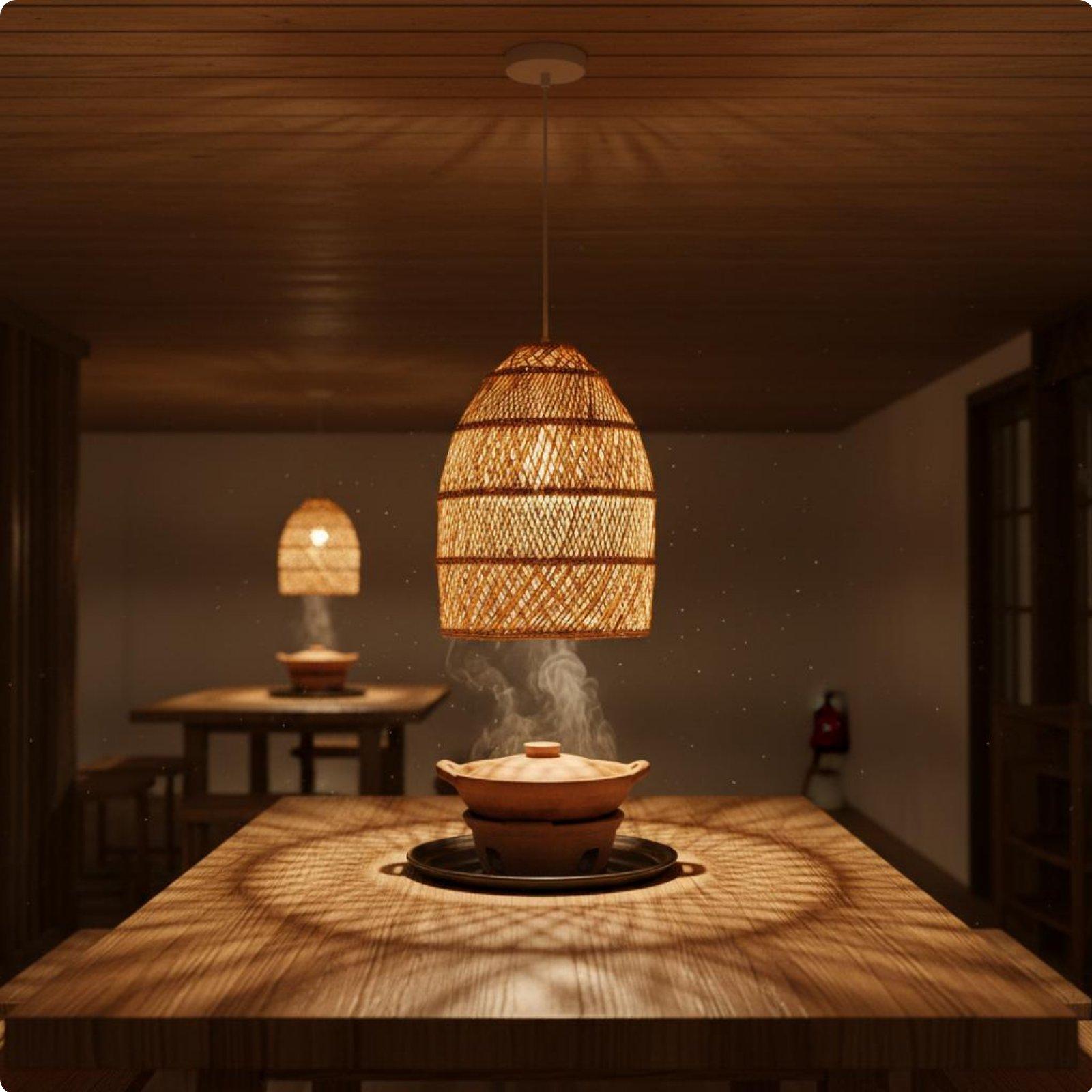 Creative Rustic Woven Lamp Sha - огляд і ціна Wicker Pendant Shade