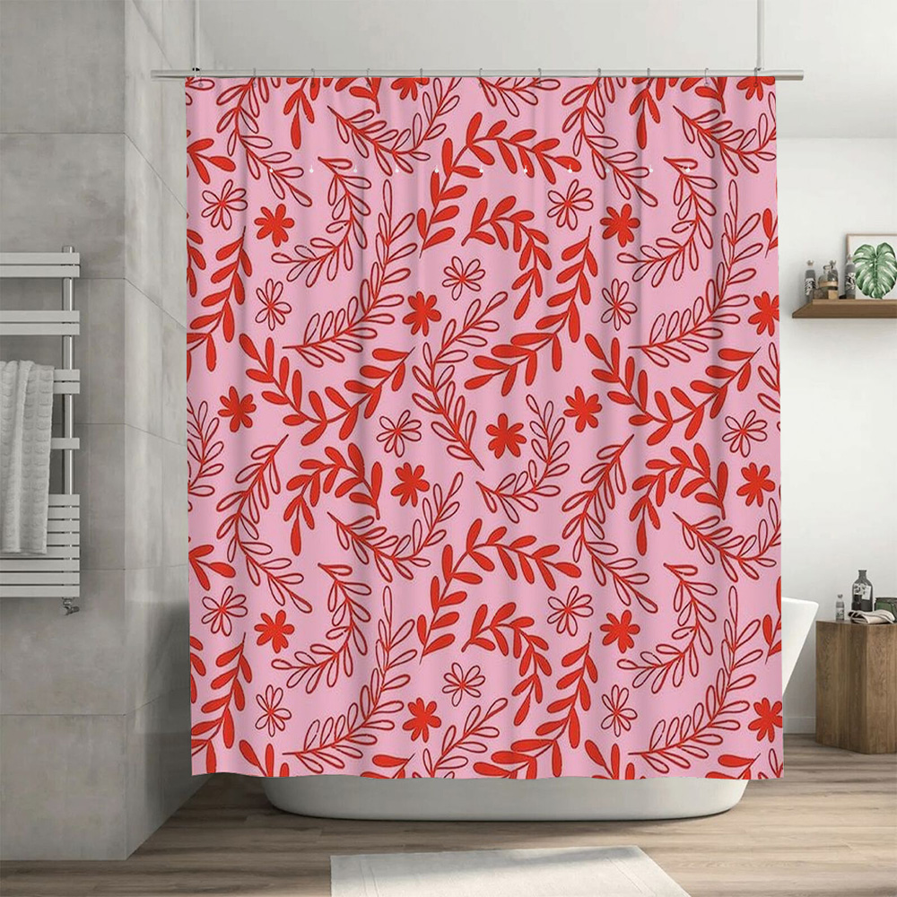 Pink Red Floral Shower Curtain - огляд і ціна Interior Design Your Home