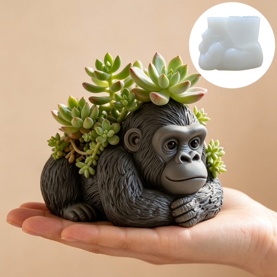 Lying nest gorilla succulent p - огляд і ціна Ceramic Candle Vessel
