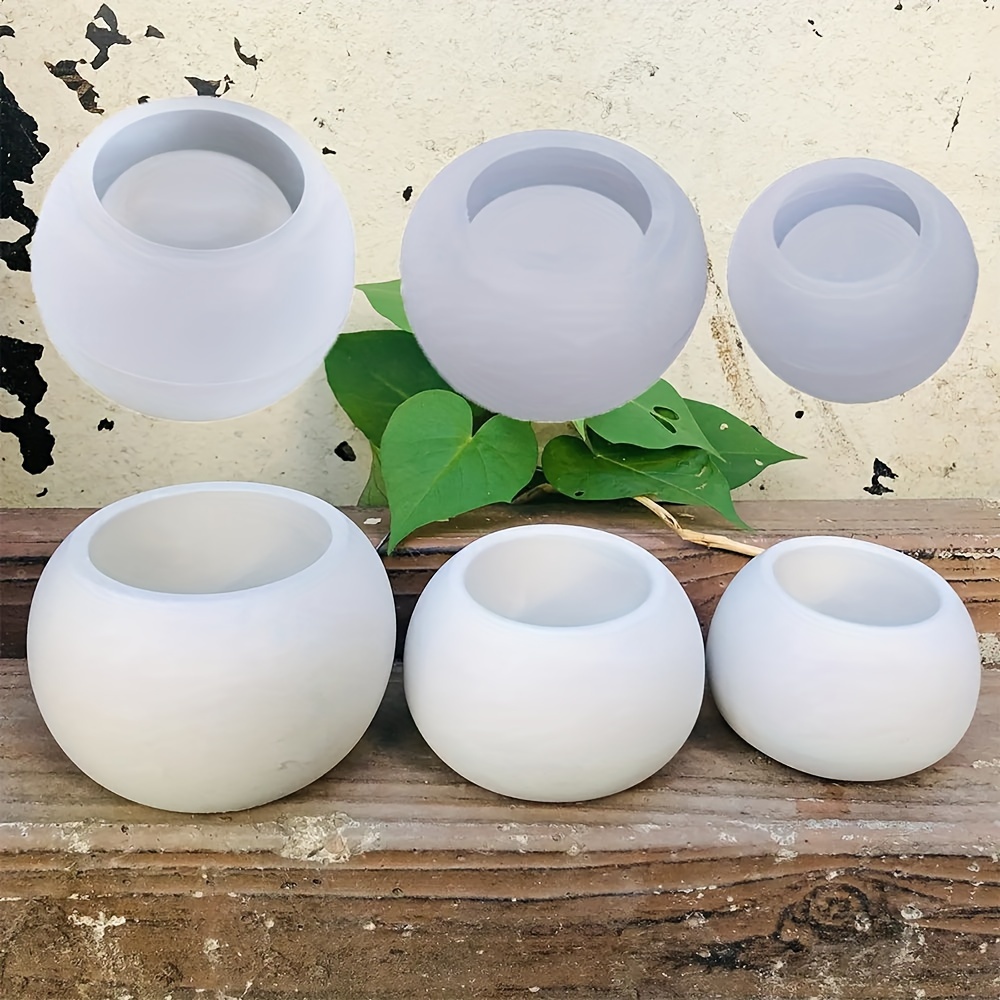 3pcs-Round Flower Pot Silicone - огляд і ціна Ceramic Candle Vessel