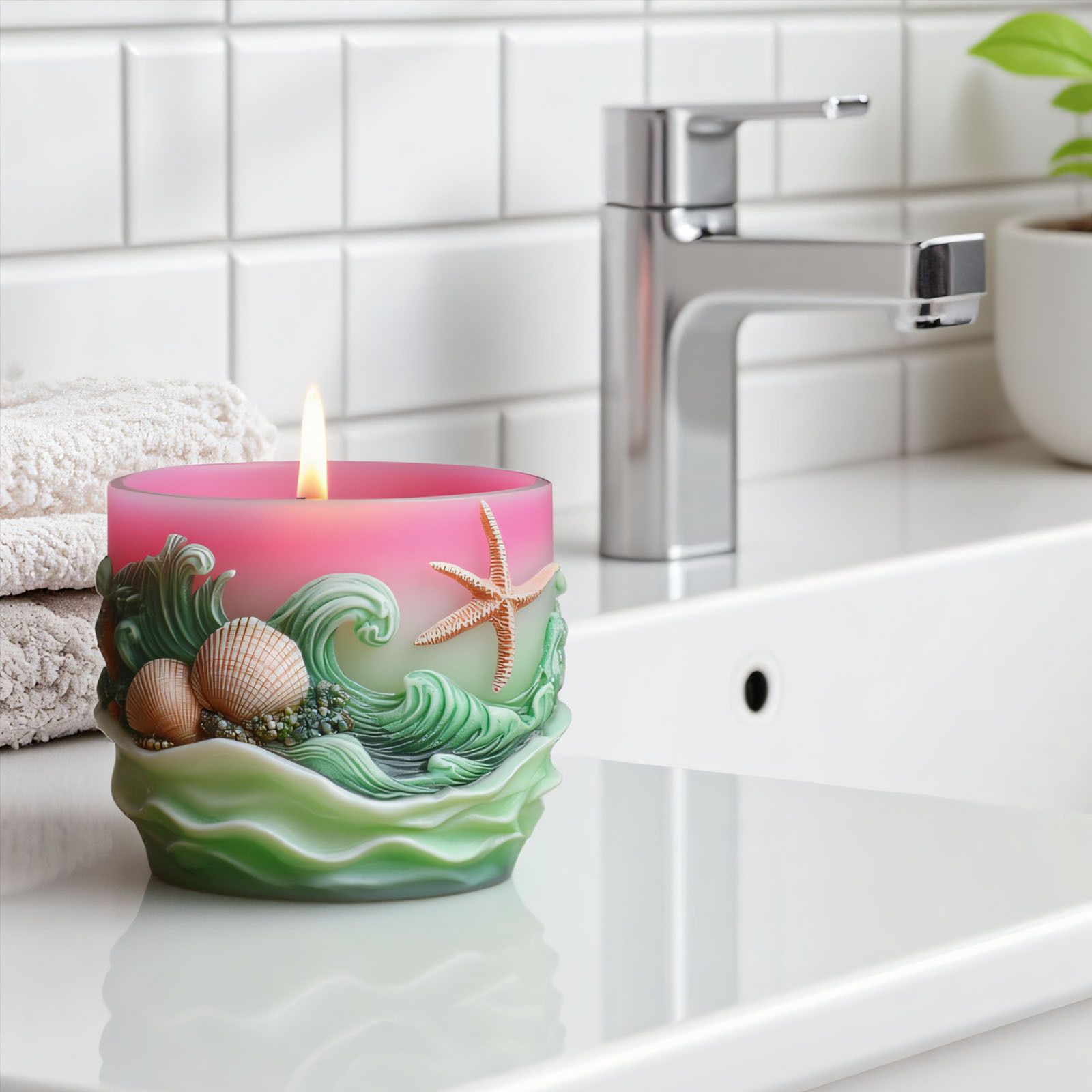 Marine Life Relief Succulent P - огляд і ціна Ceramic Candle Vessel