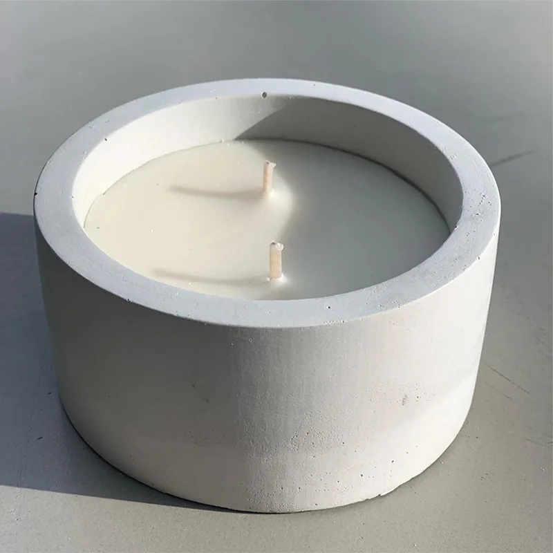 3 Sizes Round Cement Concrete  - огляд і ціна Ceramic Candle Vessel