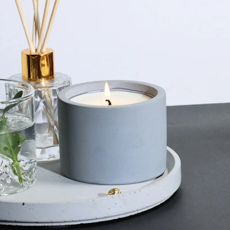 3 Sizes Round Cement Concrete  - огляд і ціна Ceramic Candle Vessel