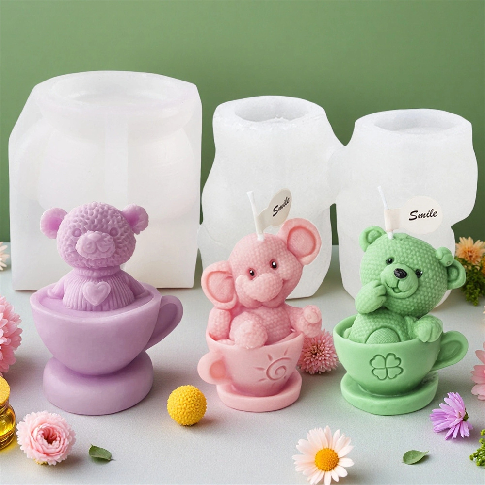Teddy Bear in Cup Silicone Mol - огляд і ціна Ceramic Candle Vessel